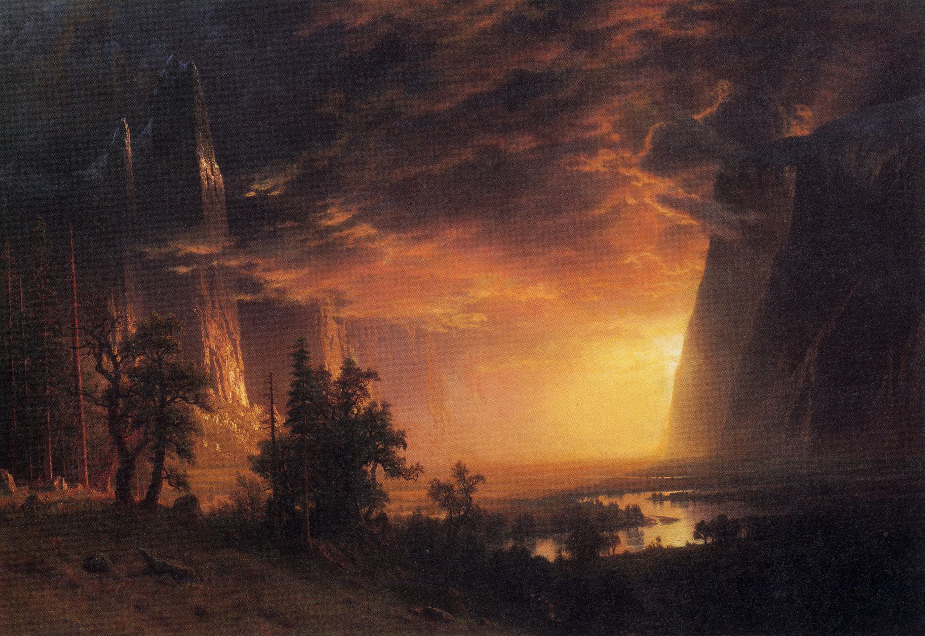 Bierstadt Albert - Sunset in the Yosemite Valley